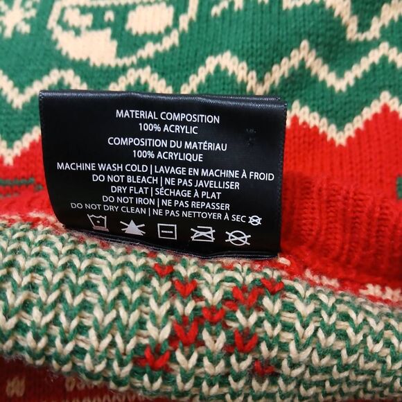 Super Mario mens large ugly Christmas sweater red green - Picture 7 of 7